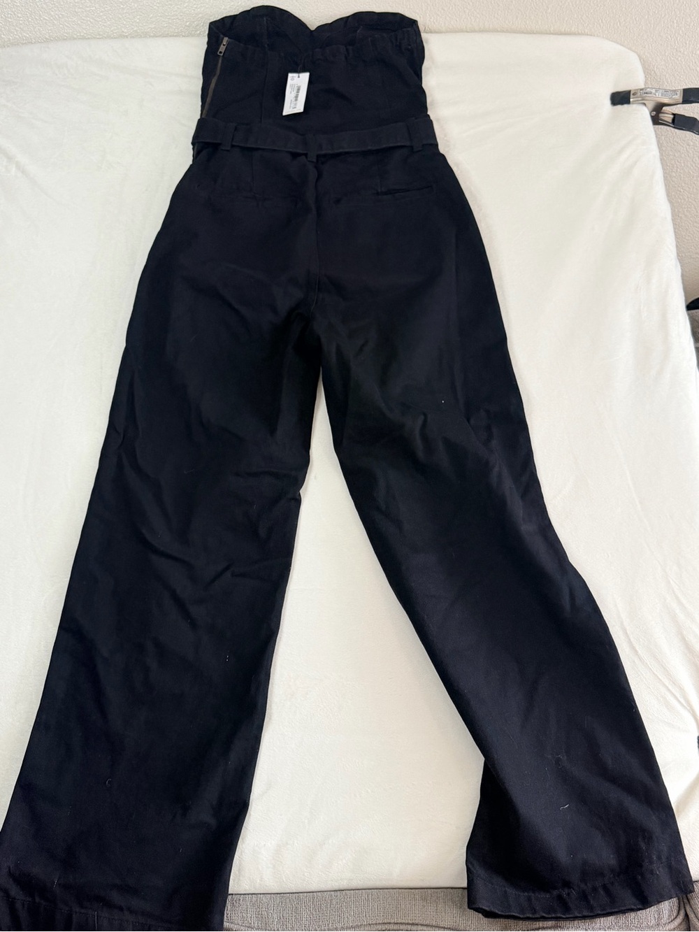 Nasty Gal Strapless Black Wide-Leg Jumpsuit with D-Ring Belt - Picture 2 of 4